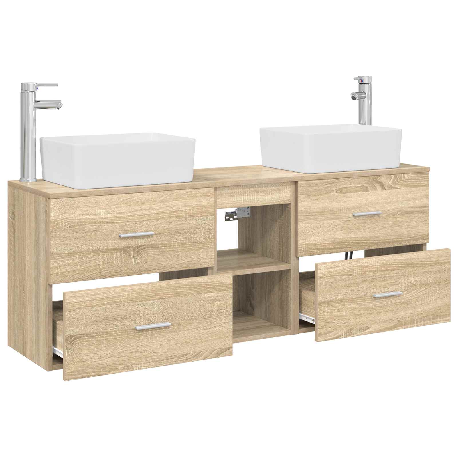 Ensemble d'armoire de salle de bain 3 pc Chêne Sonoma