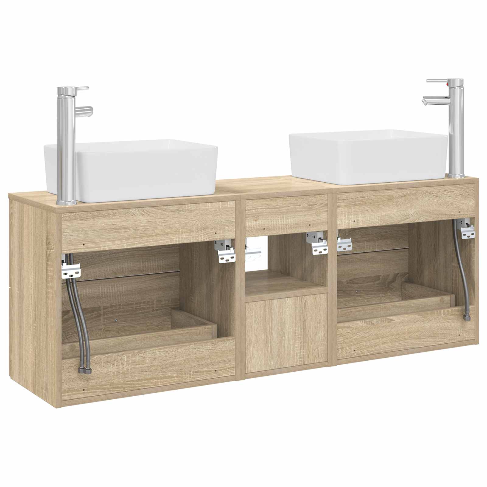 Ensemble d'armoire de salle de bain 3 pc Chêne Sonoma