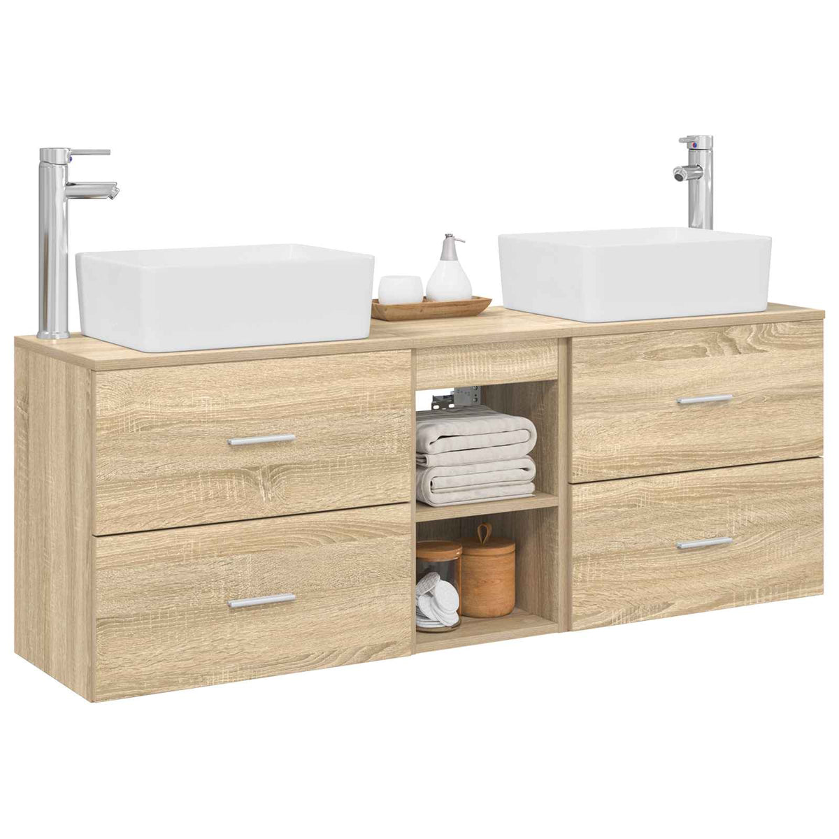 Ensemble d'armoire de salle de bain 3 pc Chêne Sonoma