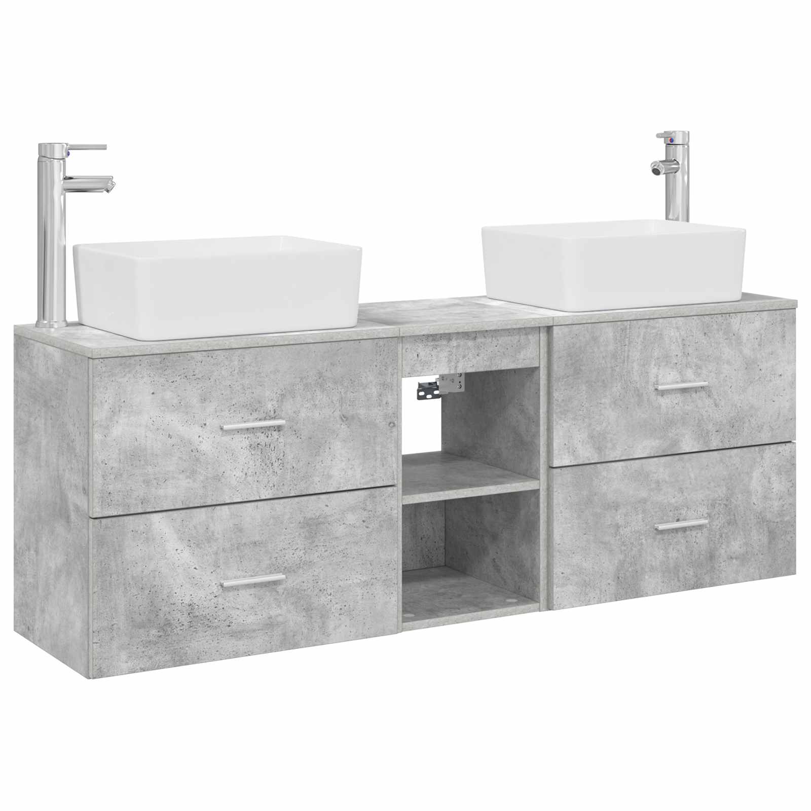 Ensemble d'armoire de salle de bain 3 pc Gris béton