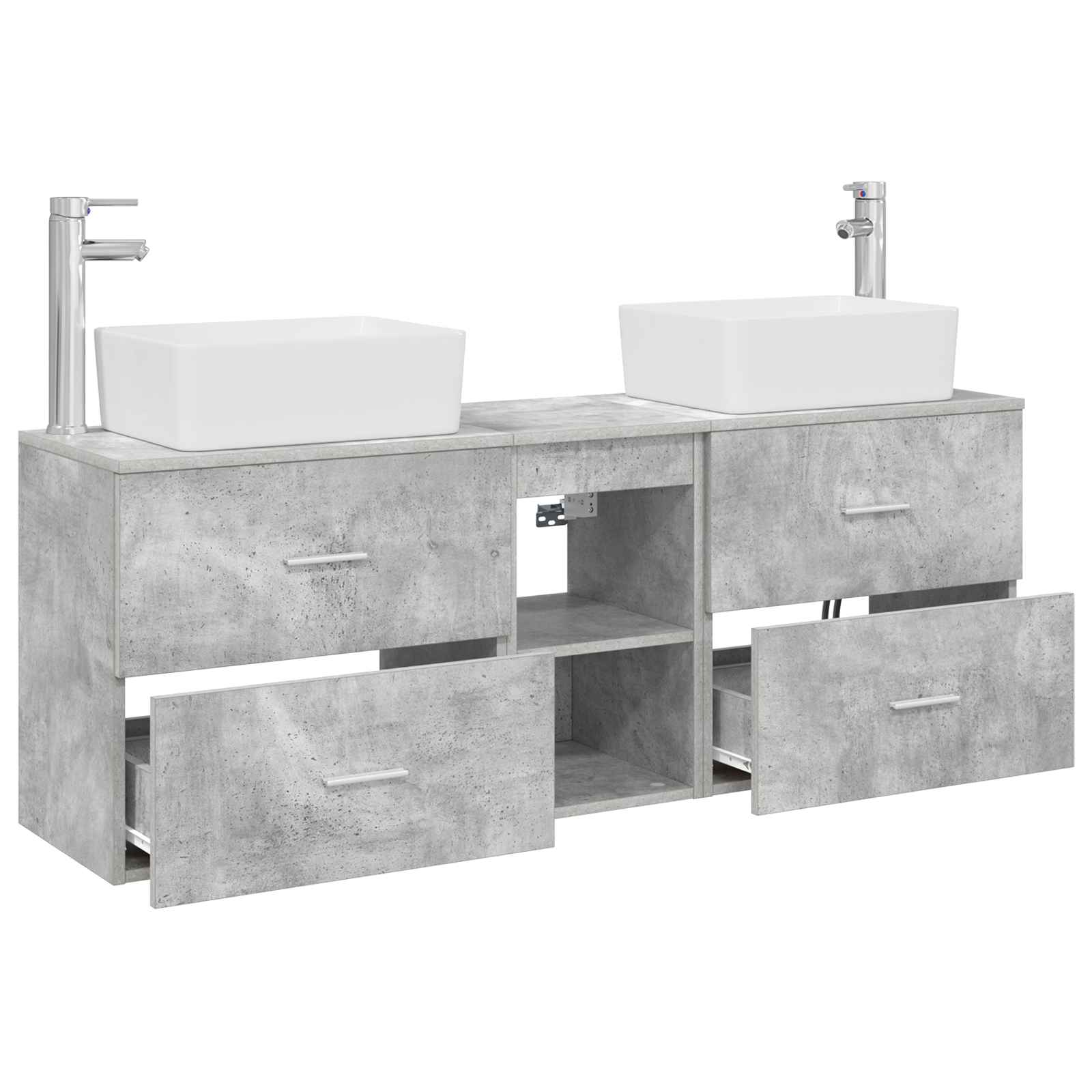 Ensemble d'armoire de salle de bain 3 pc Gris béton