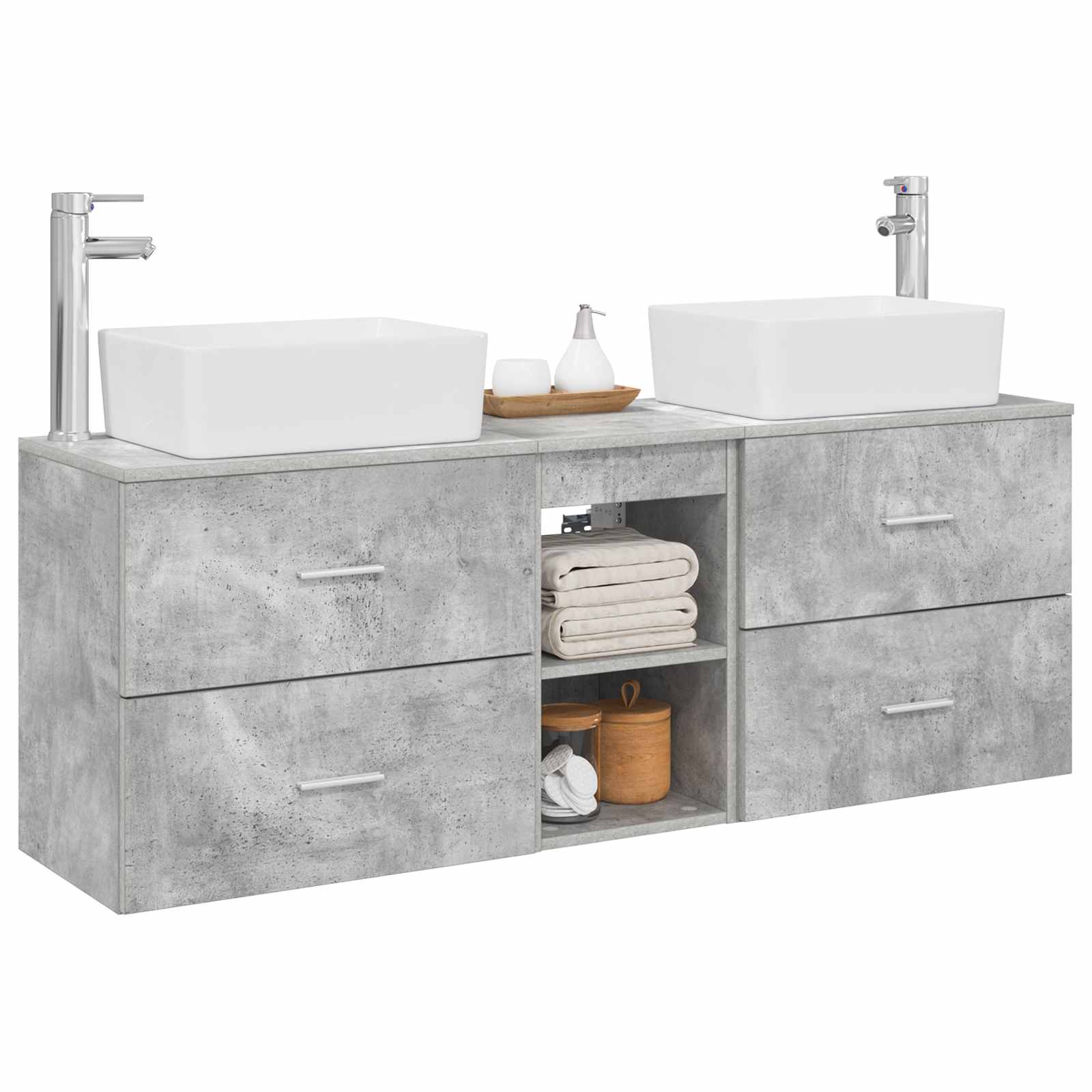 Ensemble d'armoire de salle de bain 3 pc Gris béton