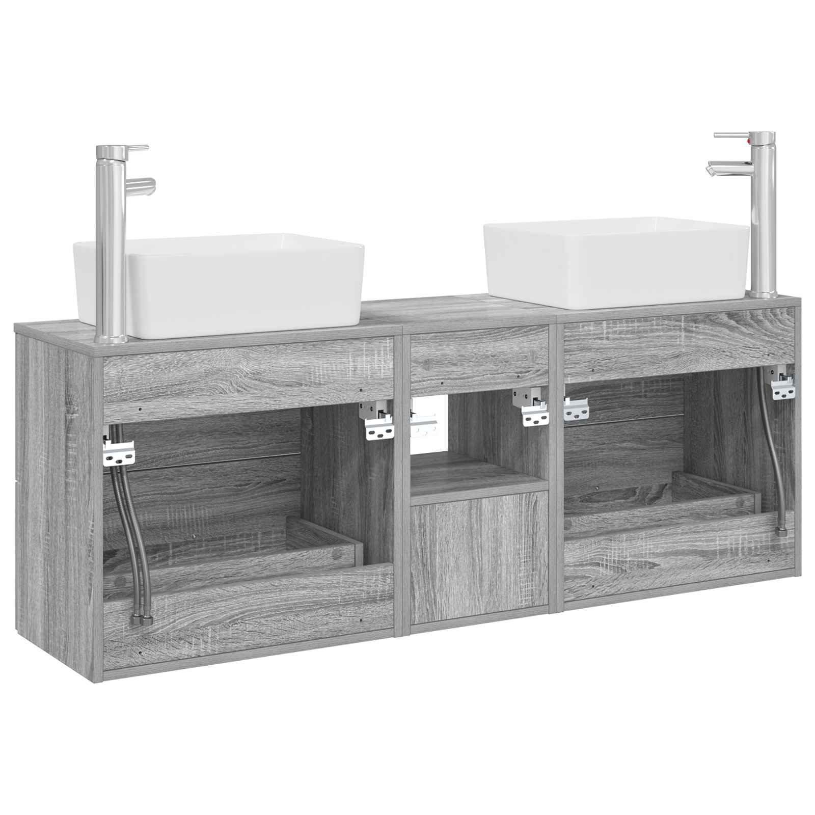 Ensemble d'armoire de salle de bain 3 pc Sonoma gris