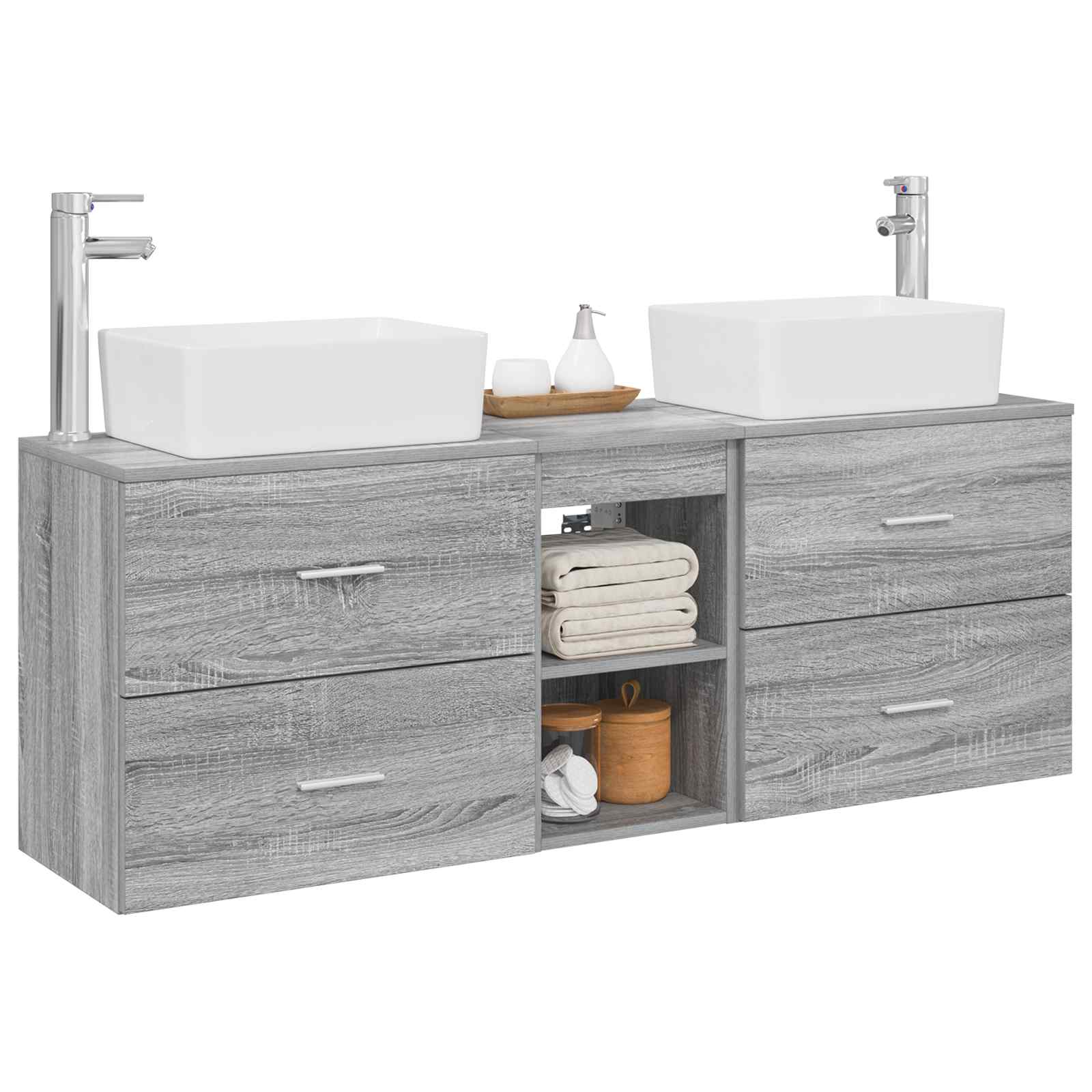 Ensemble d'armoire de salle de bain 3 pc Sonoma gris
