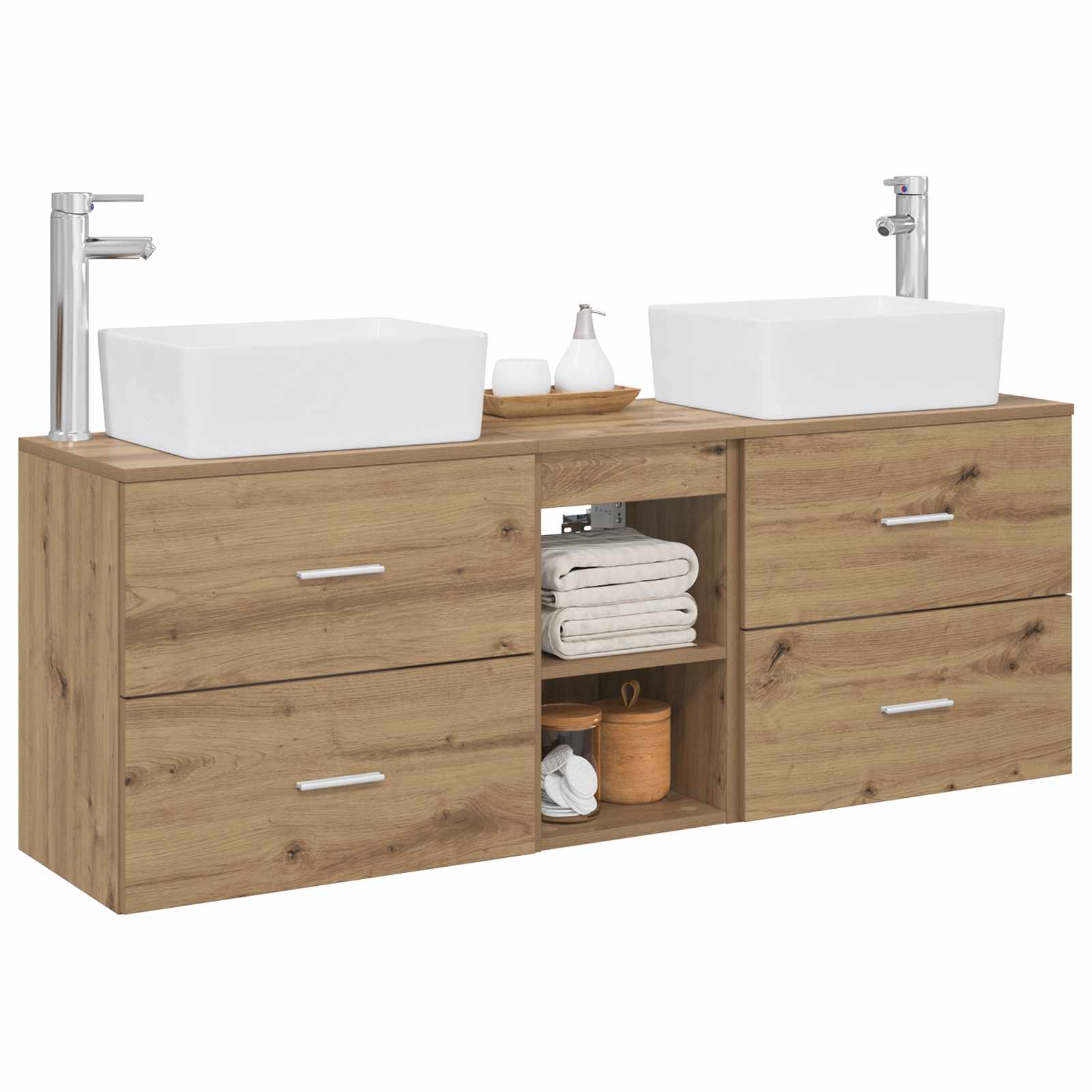 Ensemble d'armoire de salle de bain 3 pc Chêne artisanal