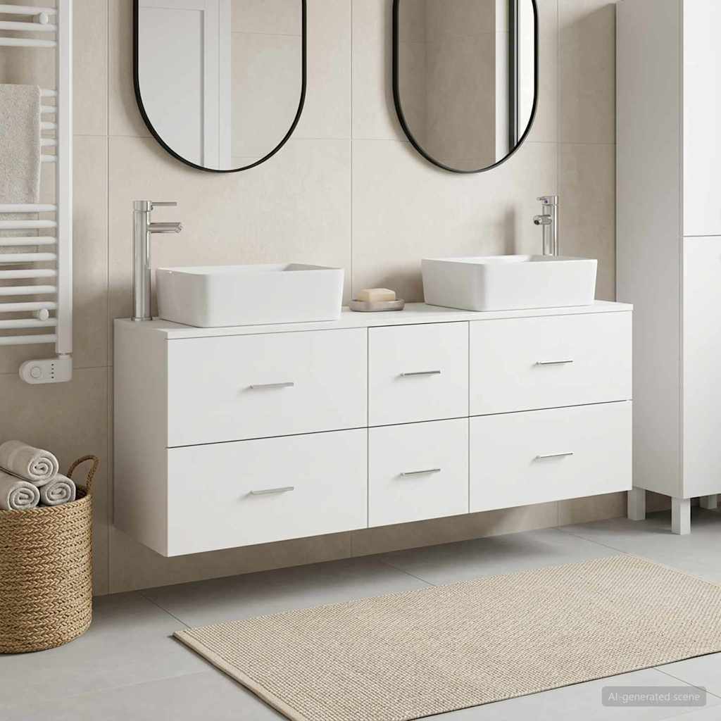 Ensemble d'armoire de salle de bain 3 pc Blanc
