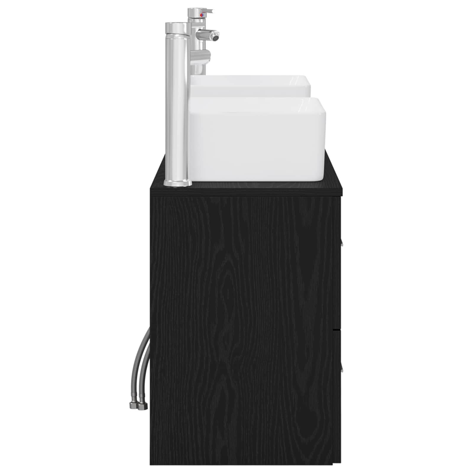 Ensemble d'armoire de salle de bain 3 pc Noir 53 x 34,5 x 63 cm