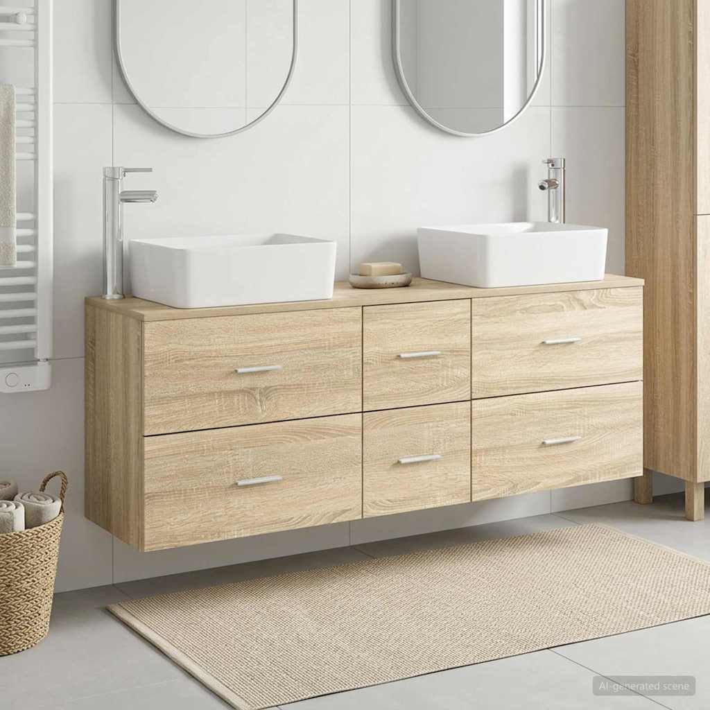 Ensemble d'armoire de salle de bain 3 pc Chêne Sonoma