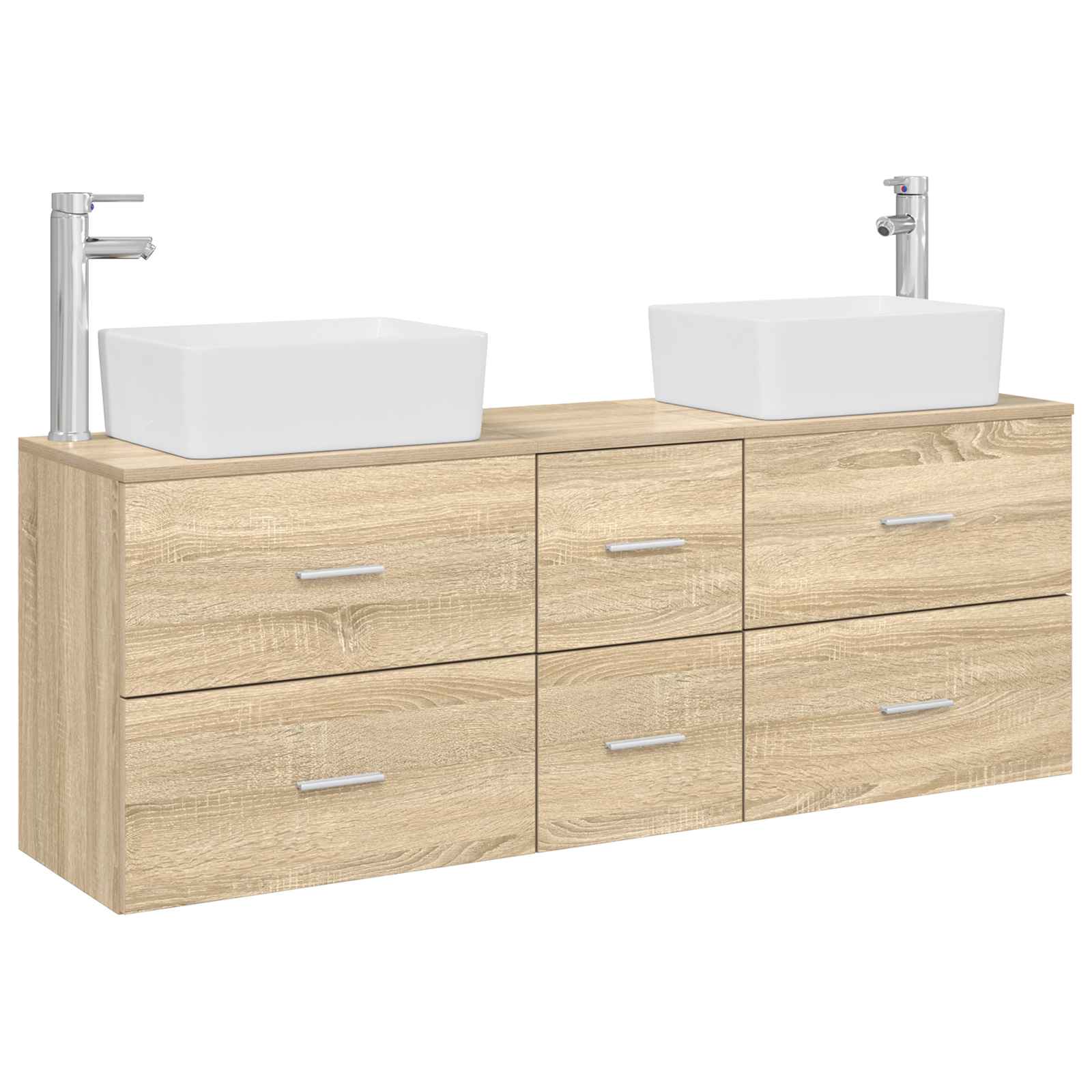 Ensemble d'armoire de salle de bain 3 pc Chêne Sonoma