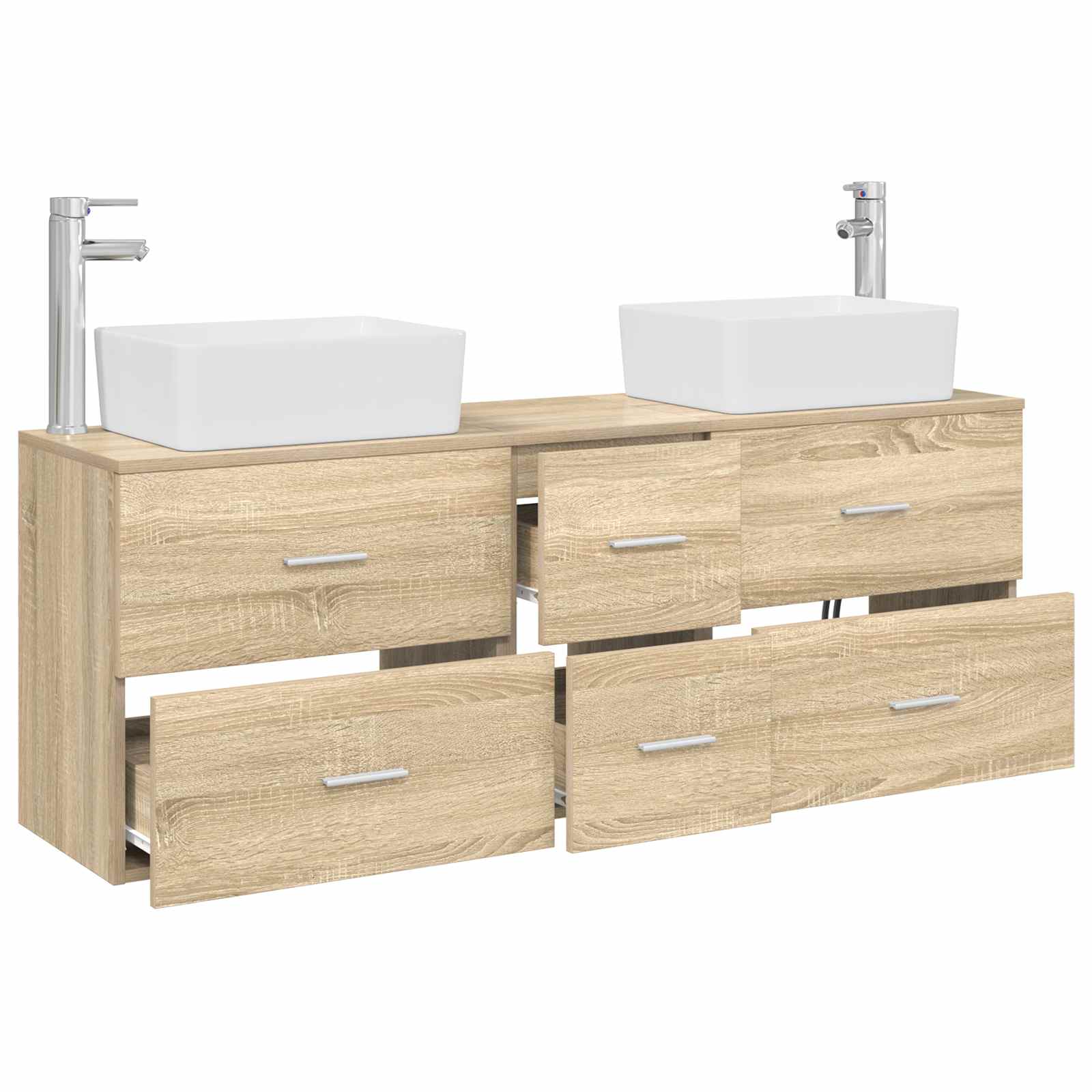 Ensemble d'armoire de salle de bain 3 pc Chêne Sonoma
