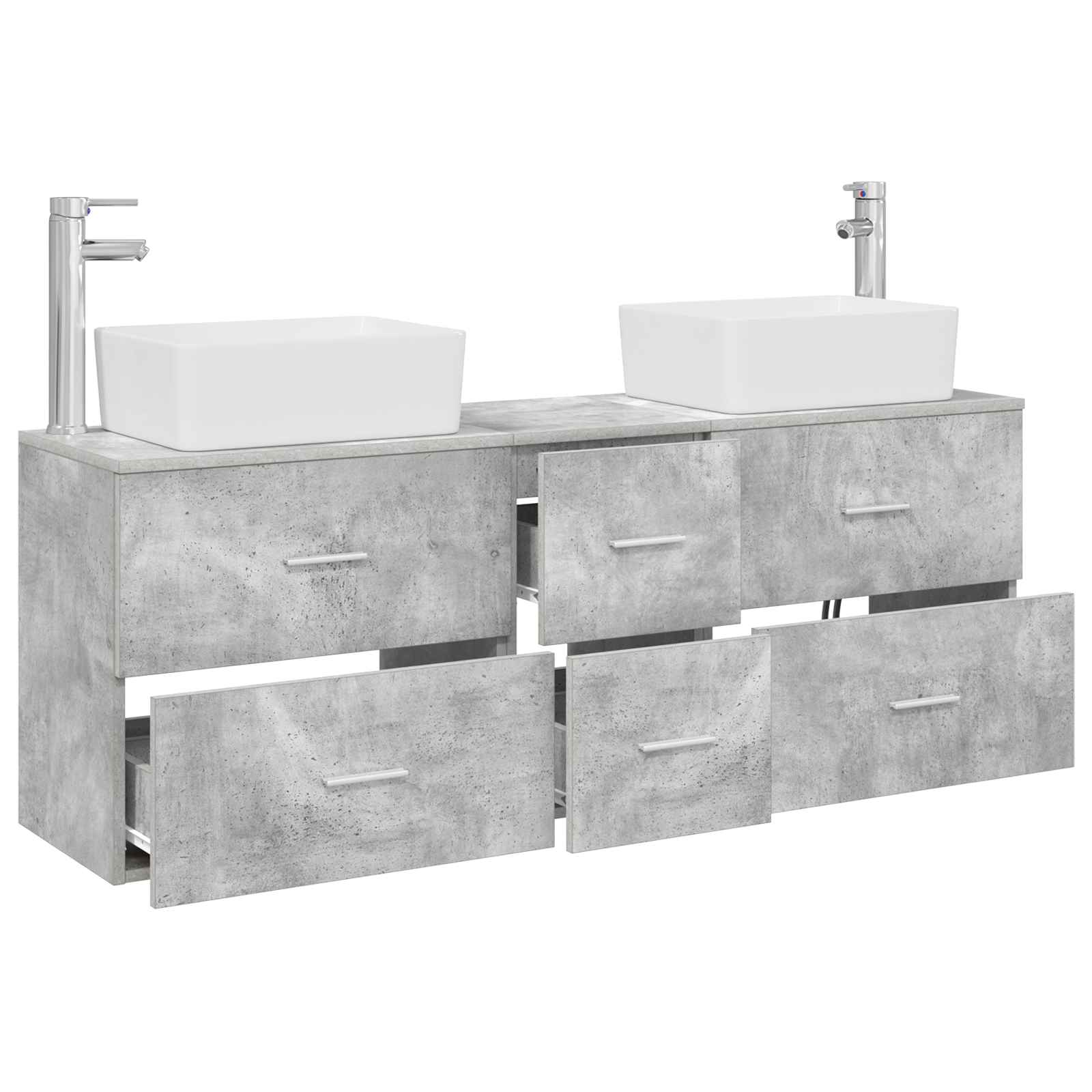 Ensemble d'armoire de salle de bain 3 pc Gris béton
