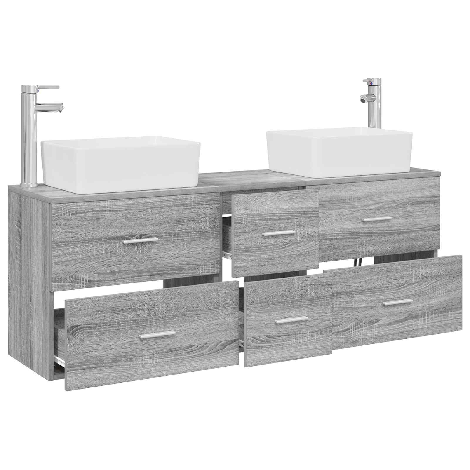 Ensemble d'armoire de salle de bain 3 pièces Sonoma gris