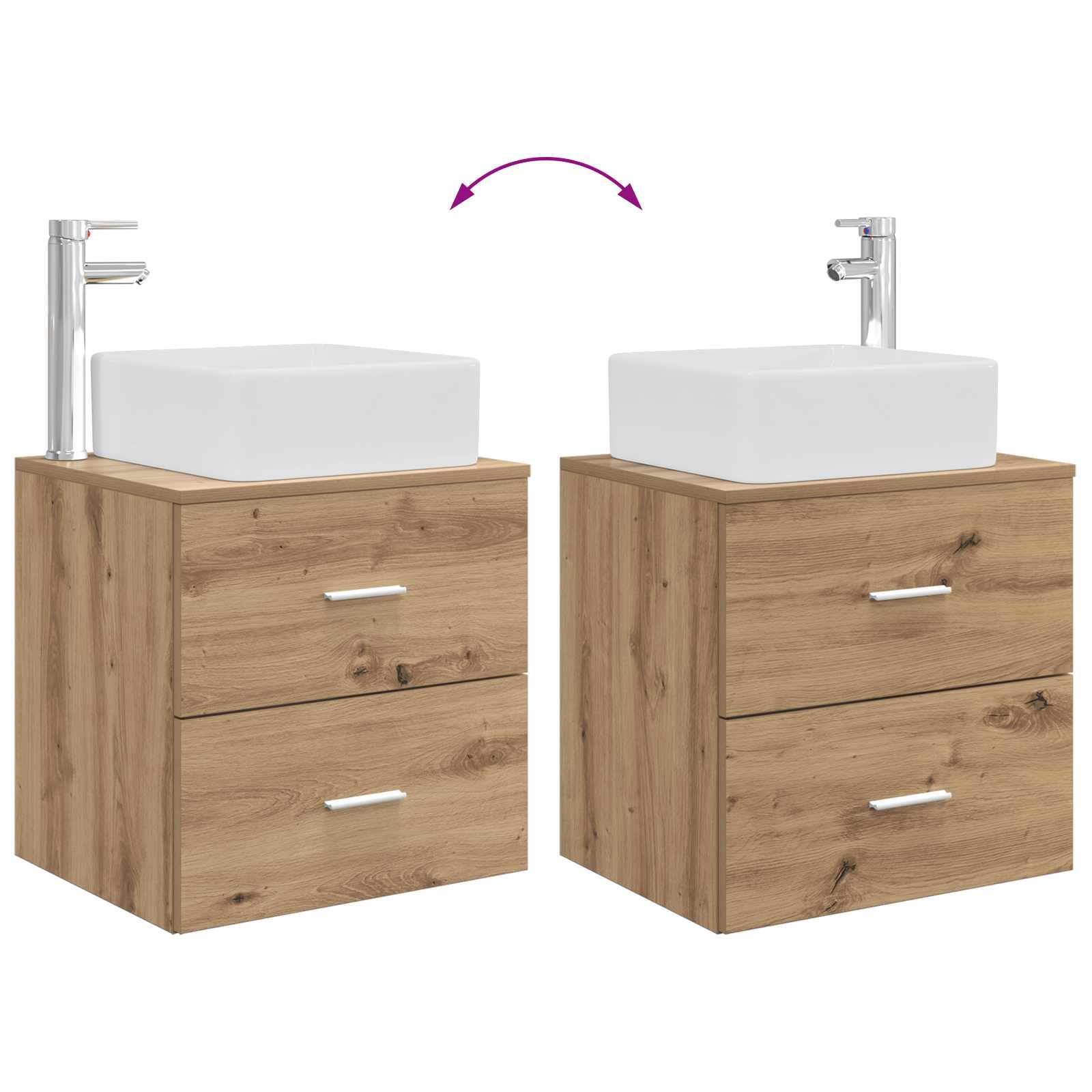 Ensemble d'armoire de salle de bain 3 pc Chêne artisanal