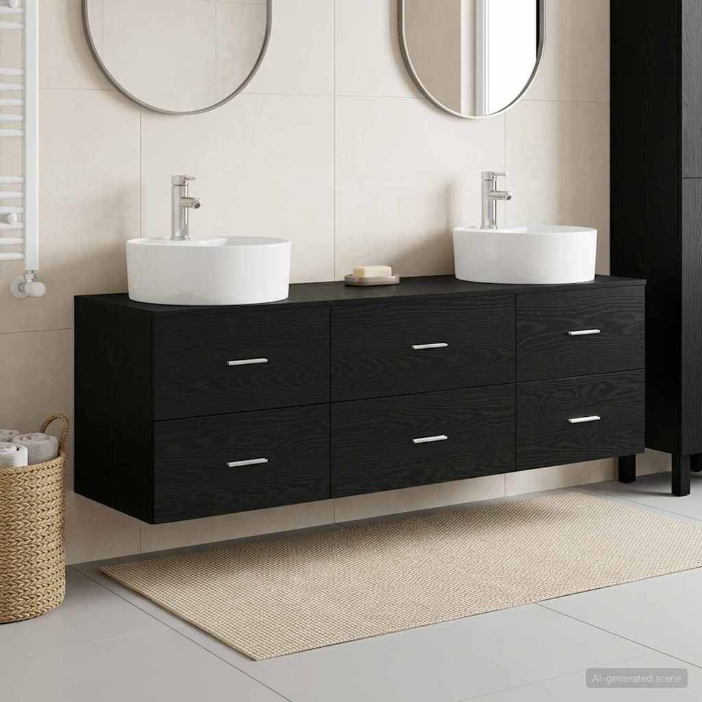 Ensemble d'armoire de salle de bain 3 pc Noir