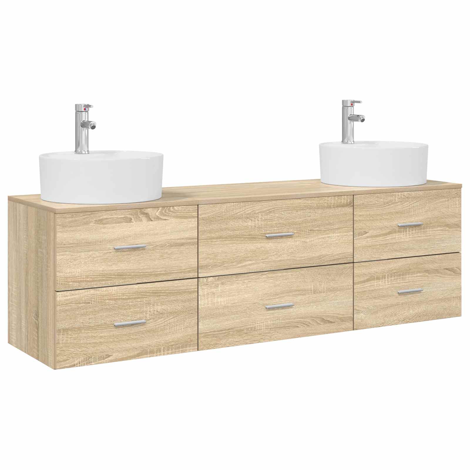 Ensemble d'armoire de salle de bain 3 pc Chêne Sonoma