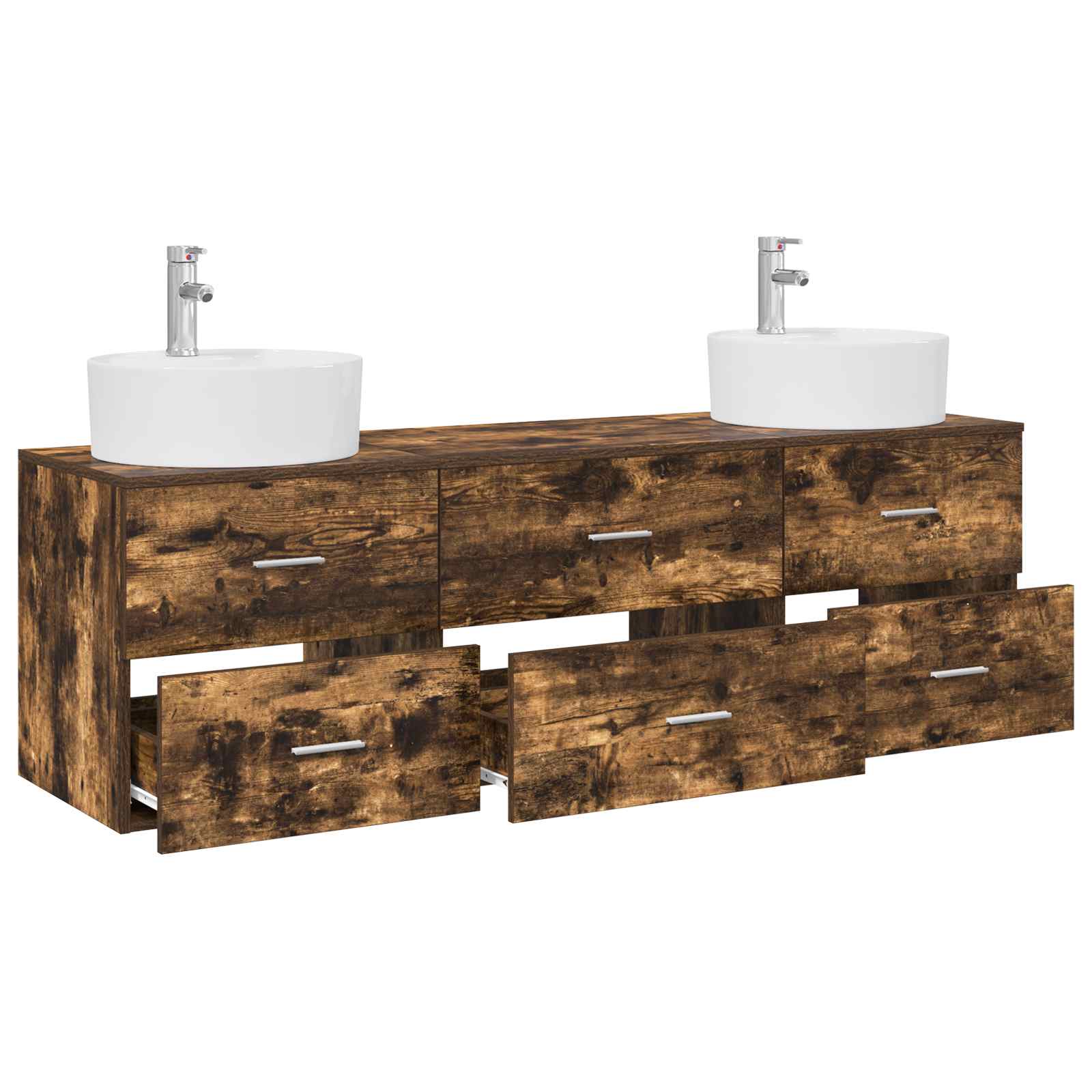 Ensemble d'armoire de salle de bain 3 pc Chêne fumé