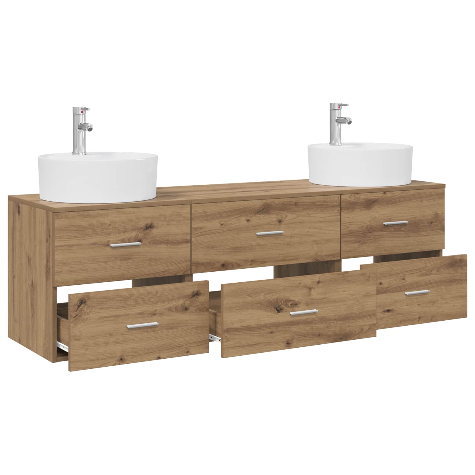 Ensemble d'armoire de salle de bain 3 pc Chêne artisanal