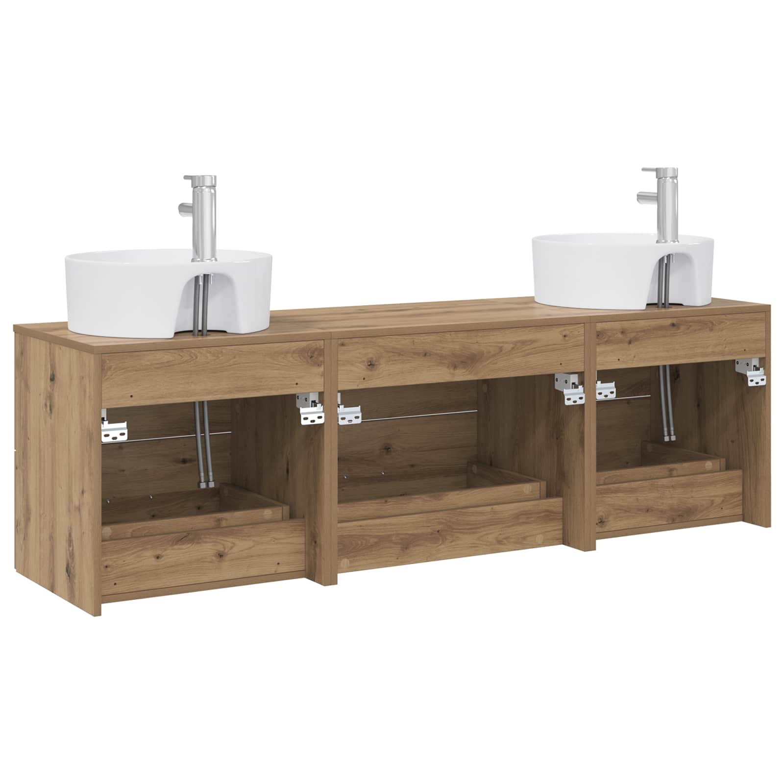 Ensemble d'armoire de salle de bain 3 pc Chêne artisanal