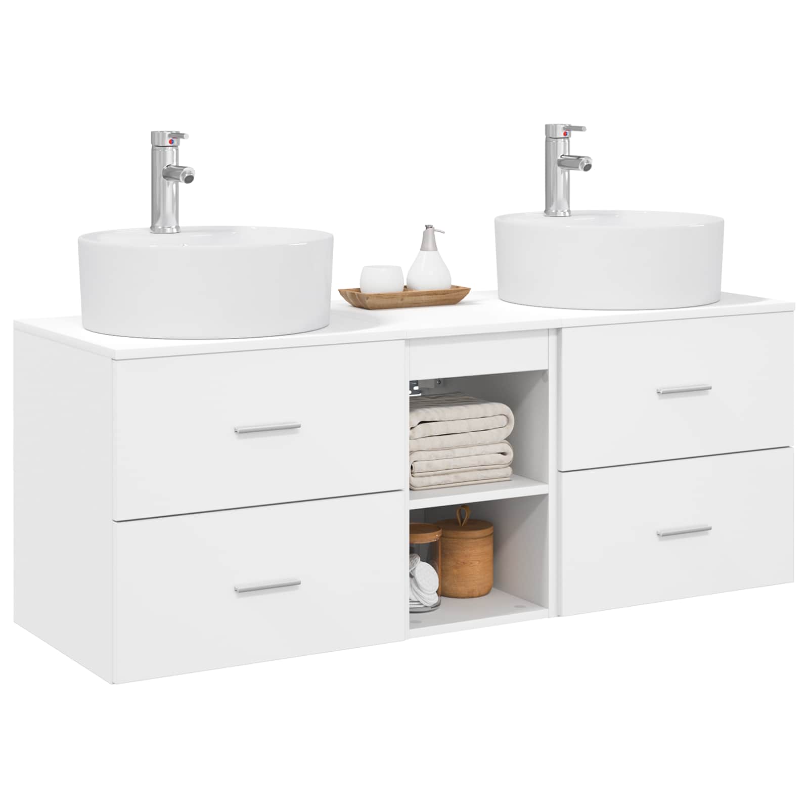 Ensemble d'armoire de salle de bain 3 pc Blanc