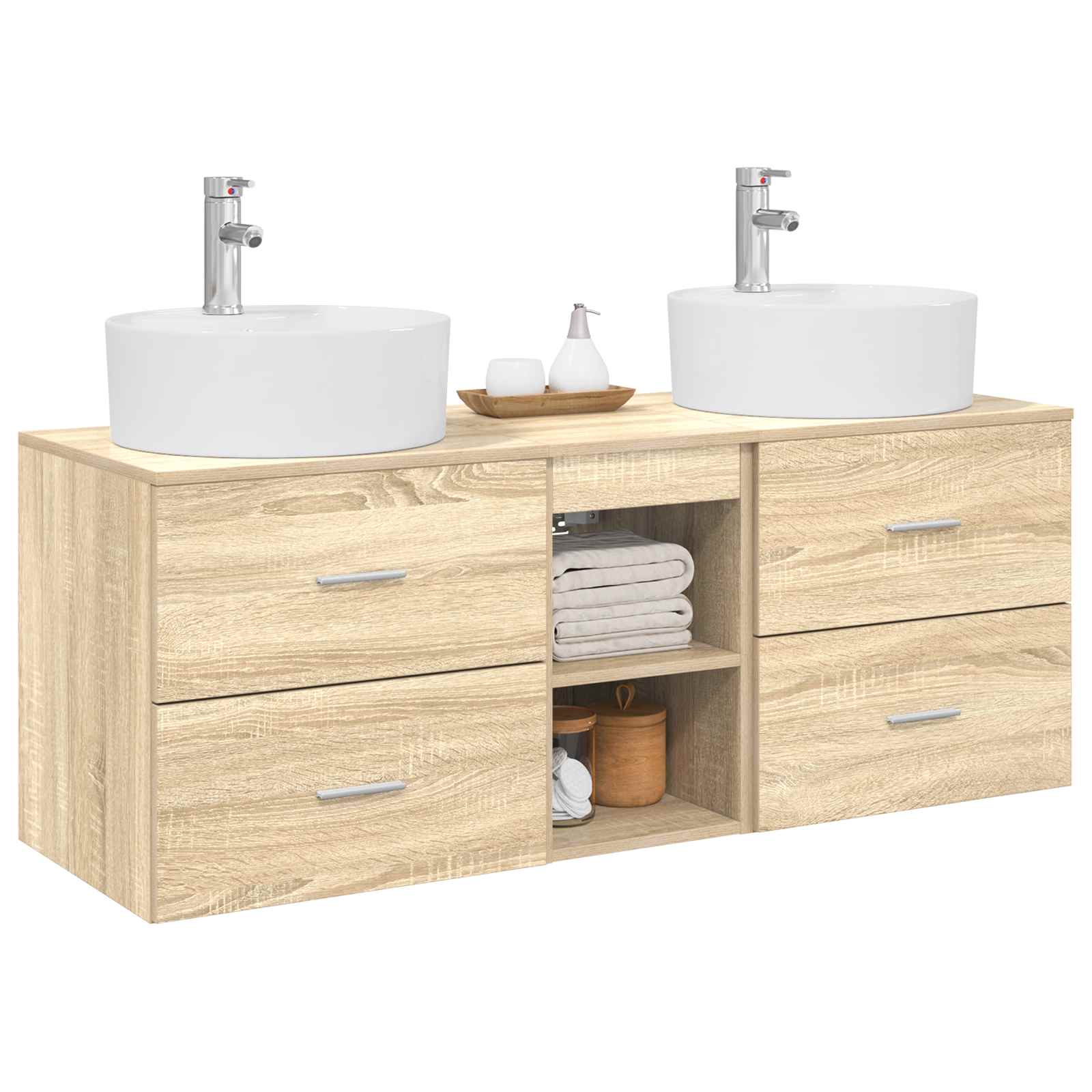Ensemble d'armoire de salle de bain 3 pc Chêne Sonoma