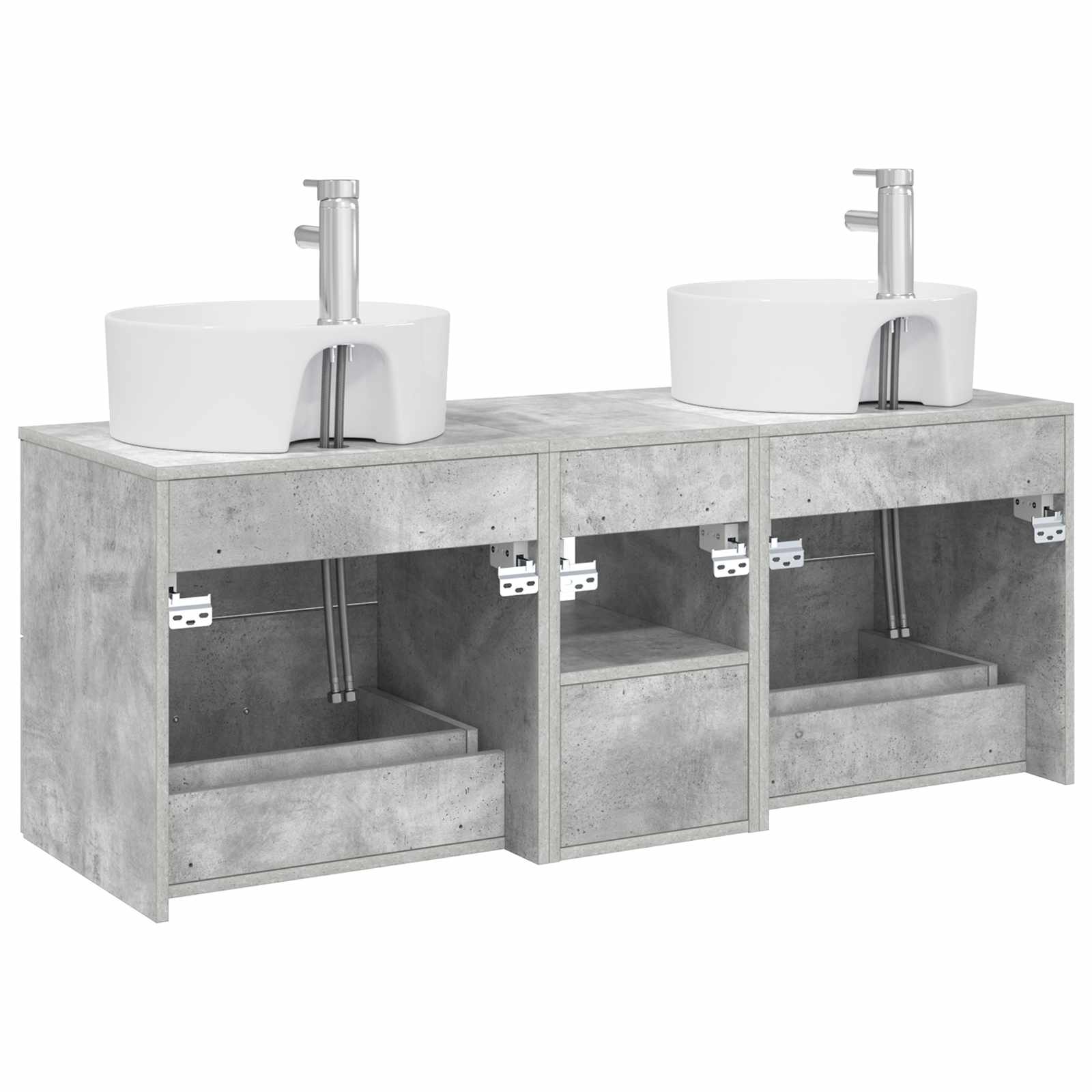 Ensemble d'armoire de salle de bain 3 pc Gris béton