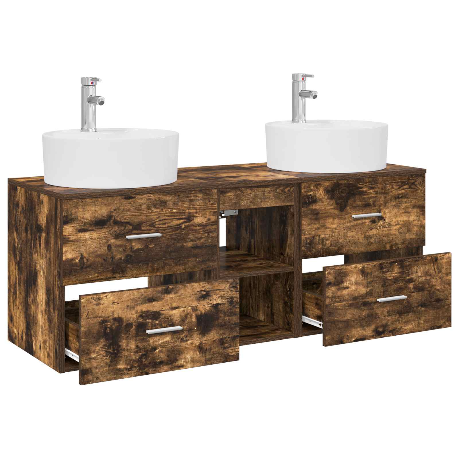 Ensemble d'armoire de salle de bain 3 pc Chêne fumé