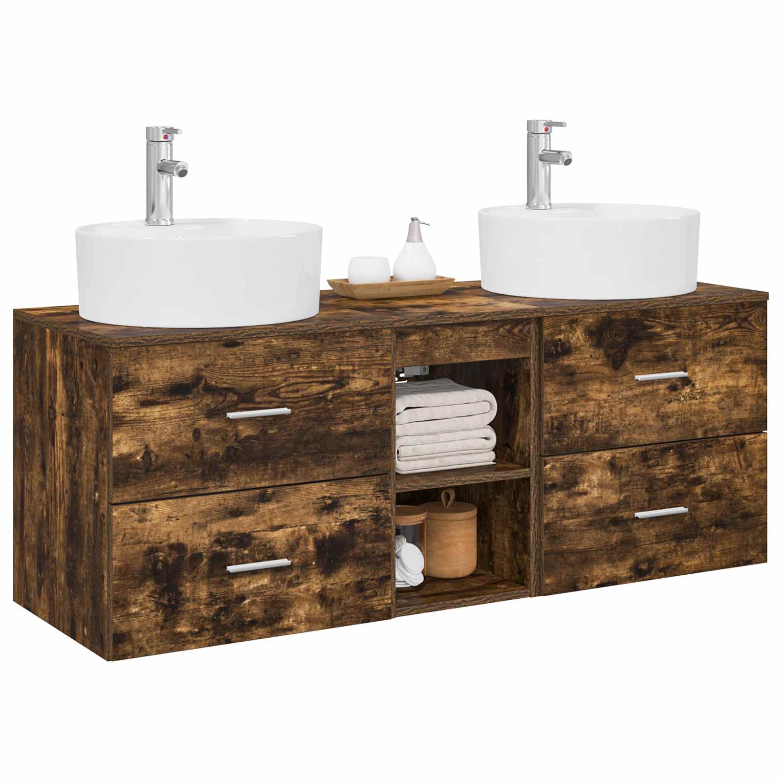 Ensemble d'armoire de salle de bain 3 pc Chêne fumé