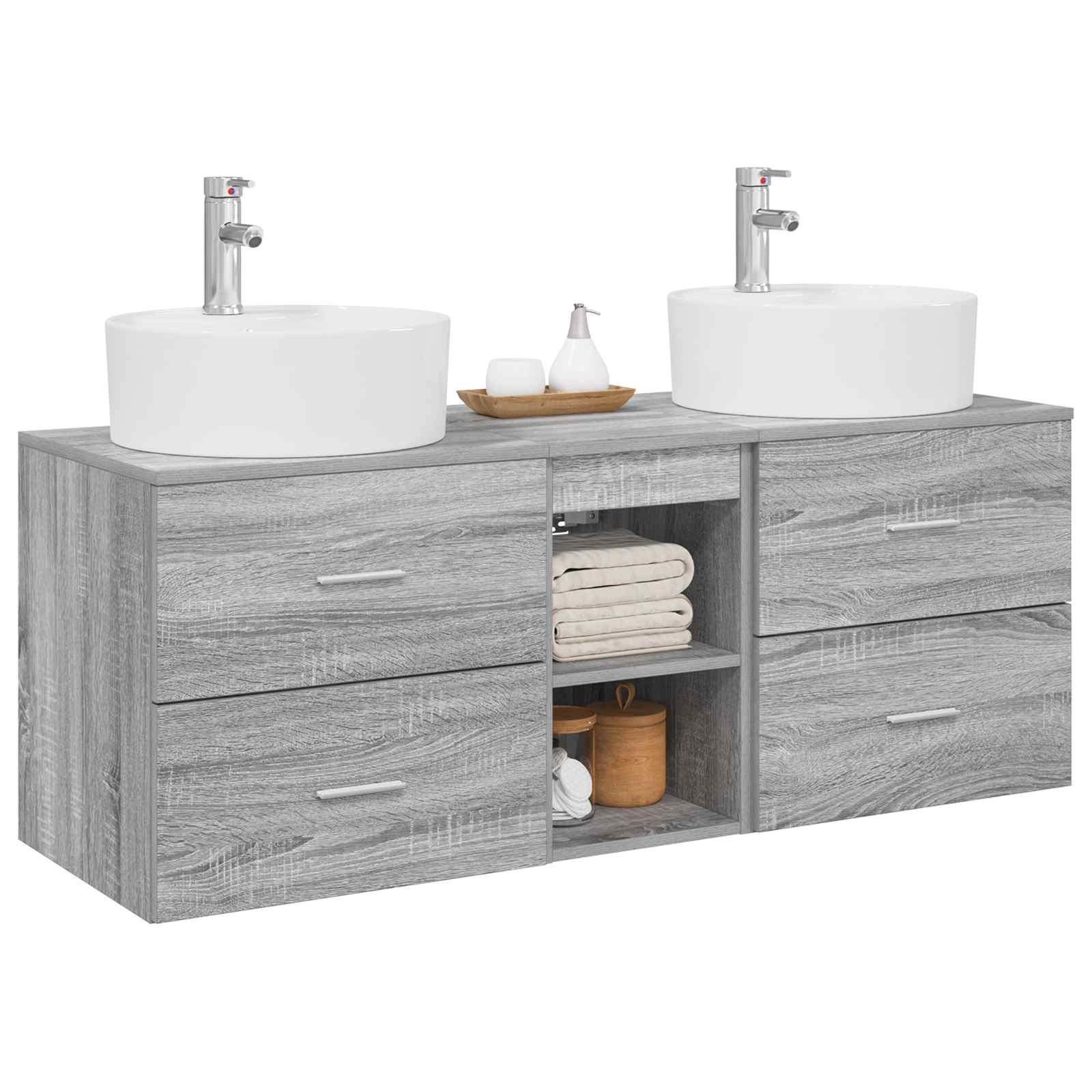 Ensemble d'armoire de salle de bain 3 pc Sonoma gris