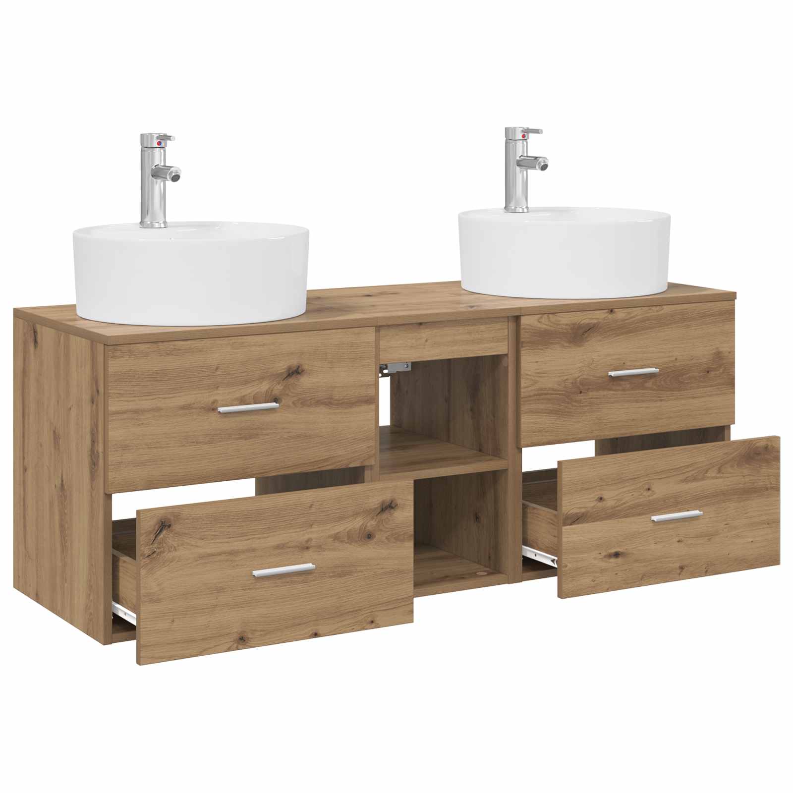 Ensemble d'armoire de salle de bain 3 pc Chêne artisanal