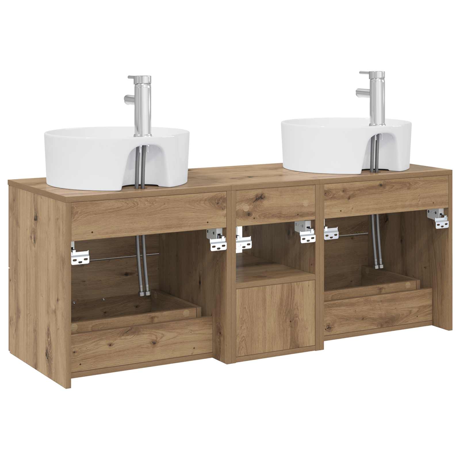 Ensemble d'armoire de salle de bain 3 pc Chêne artisanal