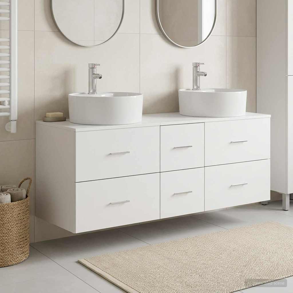 Ensemble de mobilier de salle de bain 3 pc Blanc