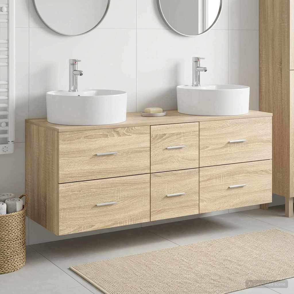 Ensemble de mobilier de salle de bain 3 pc Chêne Sonoma