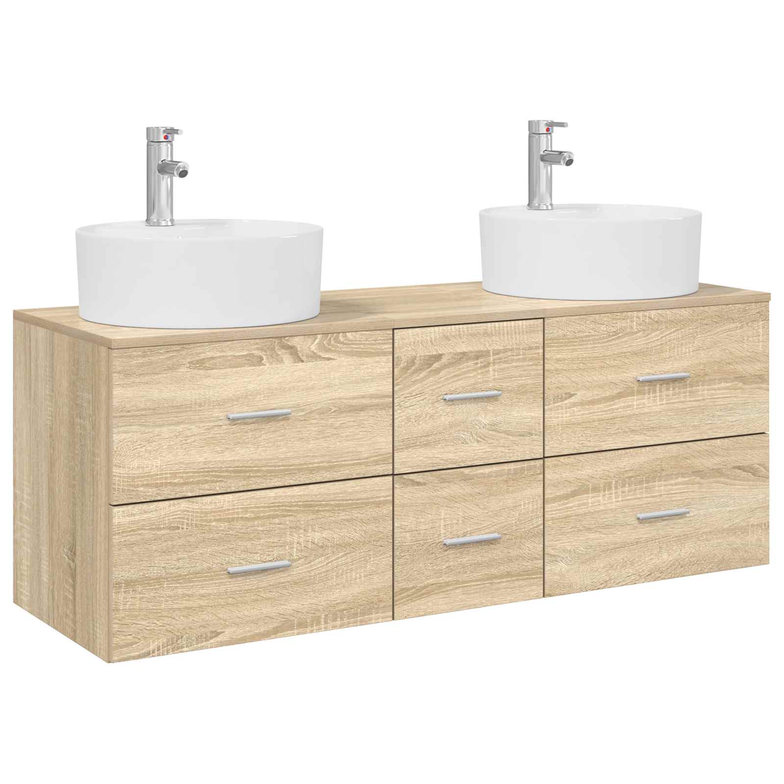 Ensemble de mobilier de salle de bain 3 pc Chêne Sonoma