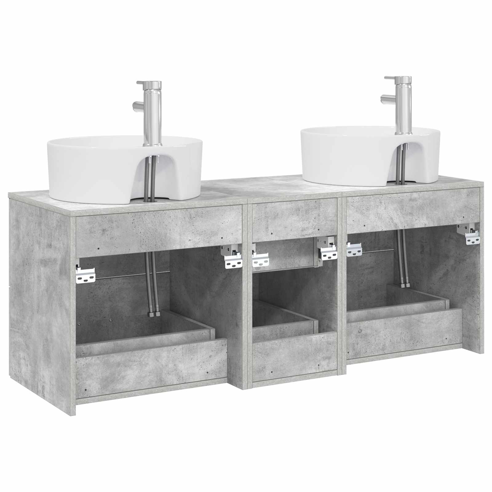 Ensemble de mobilier de salle de bain 3 pc Gris béton