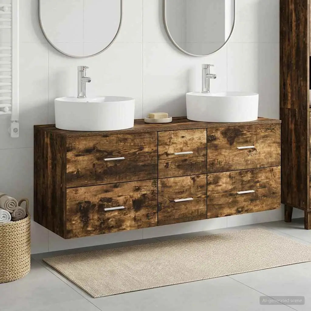 Ensemble de mobilier de salle de bain 3 pc Chêne fumé - XIOS