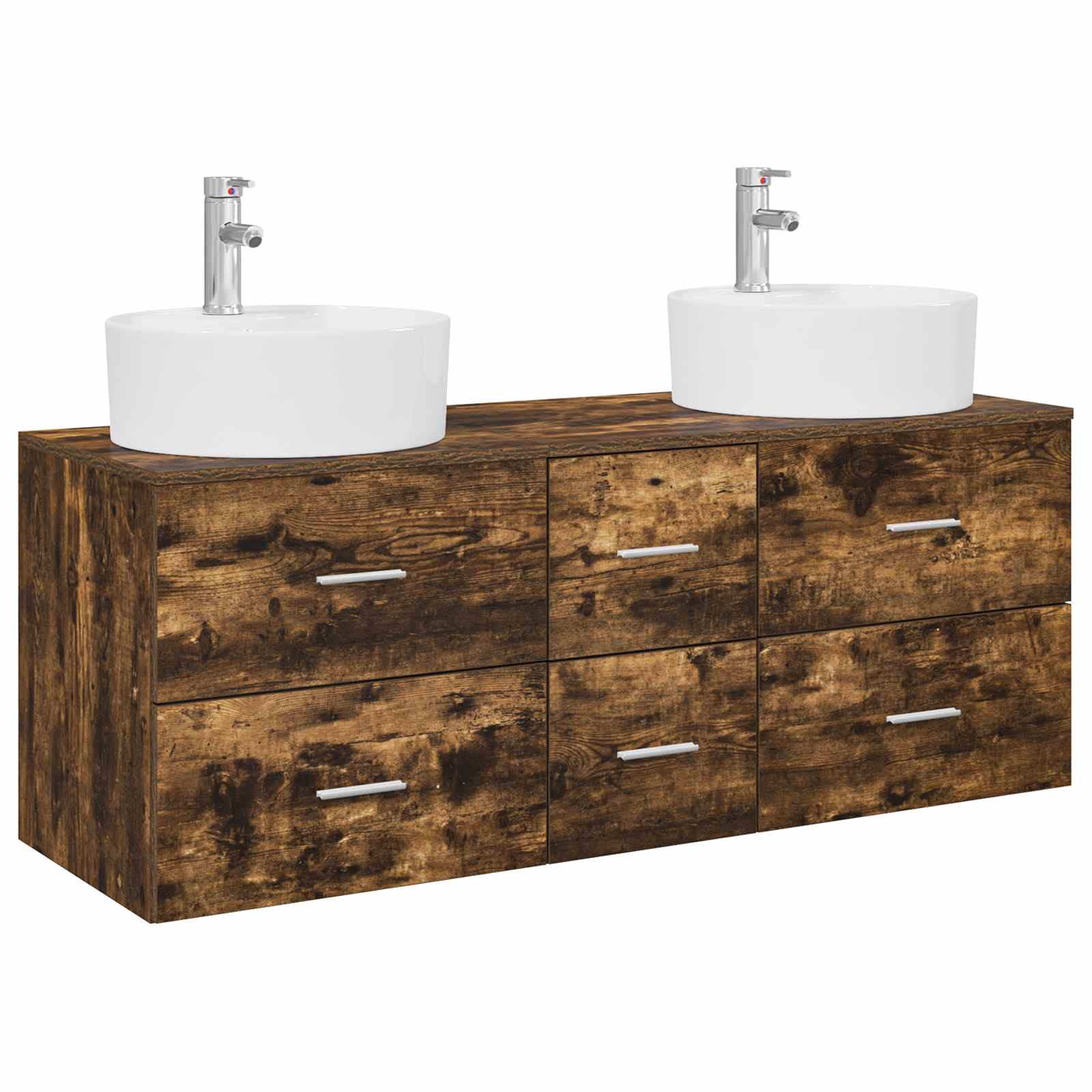 Ensemble de mobilier de salle de bain 3 pc Chêne fumé