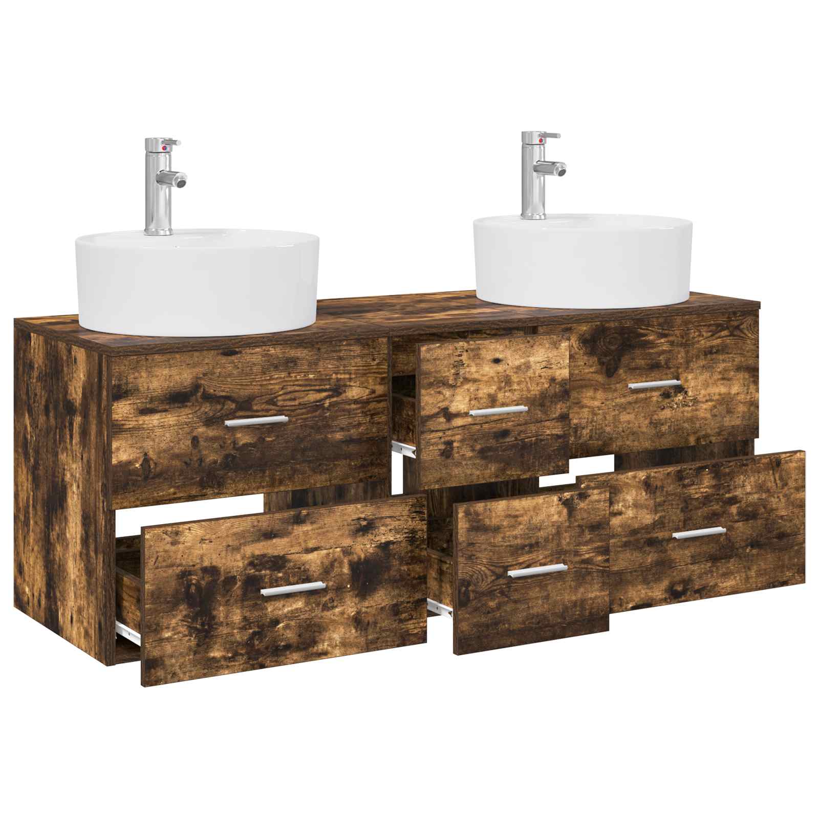 Ensemble de mobilier de salle de bain 3 pc Chêne fumé