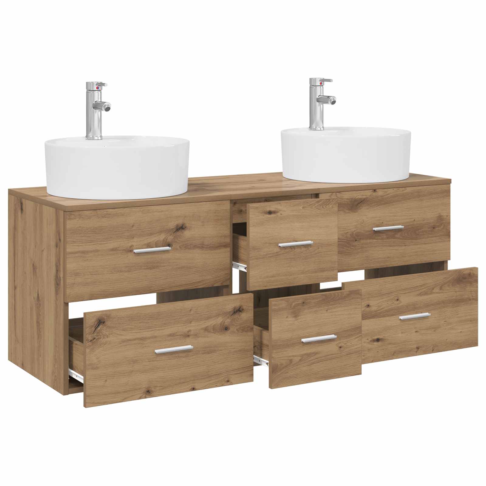 Ensemble de mobilier de salle de bain 3 pc Chêne artisanal