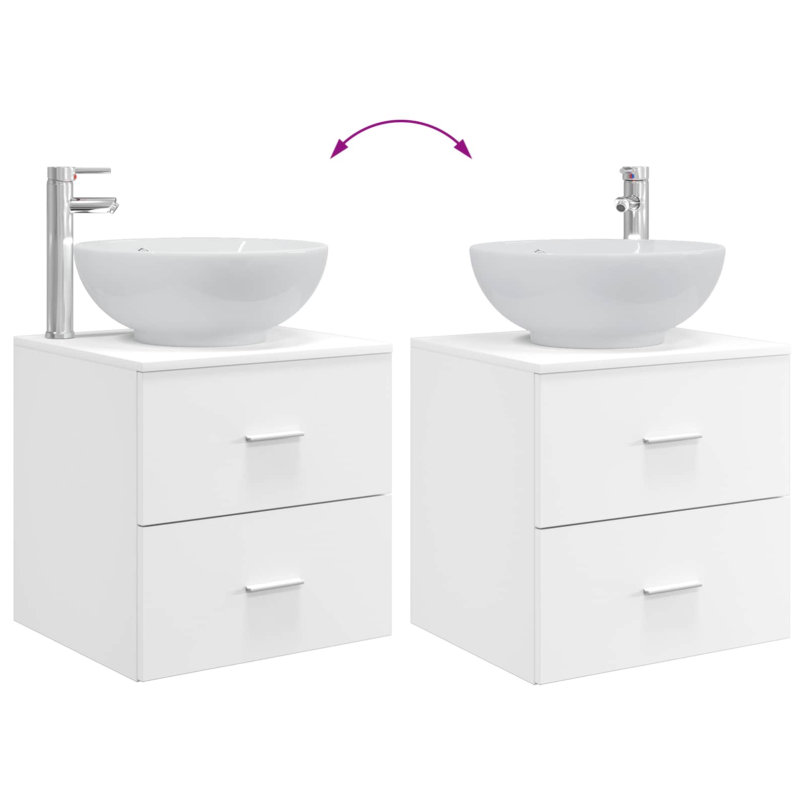 Ensemble de mobilier de salle de bain 3 pc Blanc