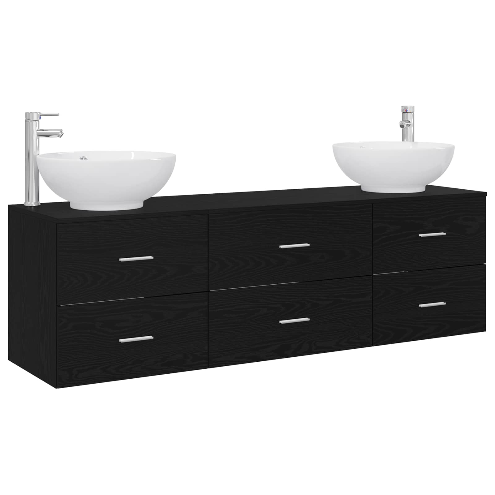Ensemble de mobilier de salle de bain 3 pc Noir