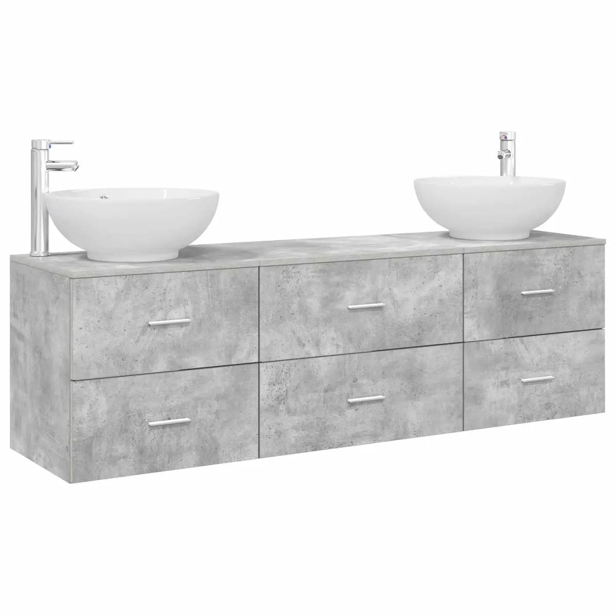 Ensemble de mobilier de salle de bain 3 pc Gris béton - XIOS