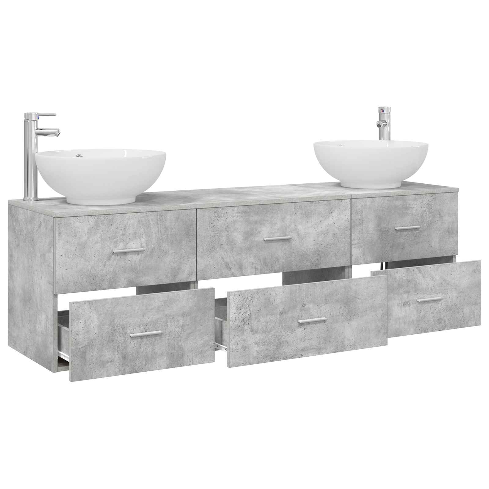 Ensemble de mobilier de salle de bain 3 pc Gris béton