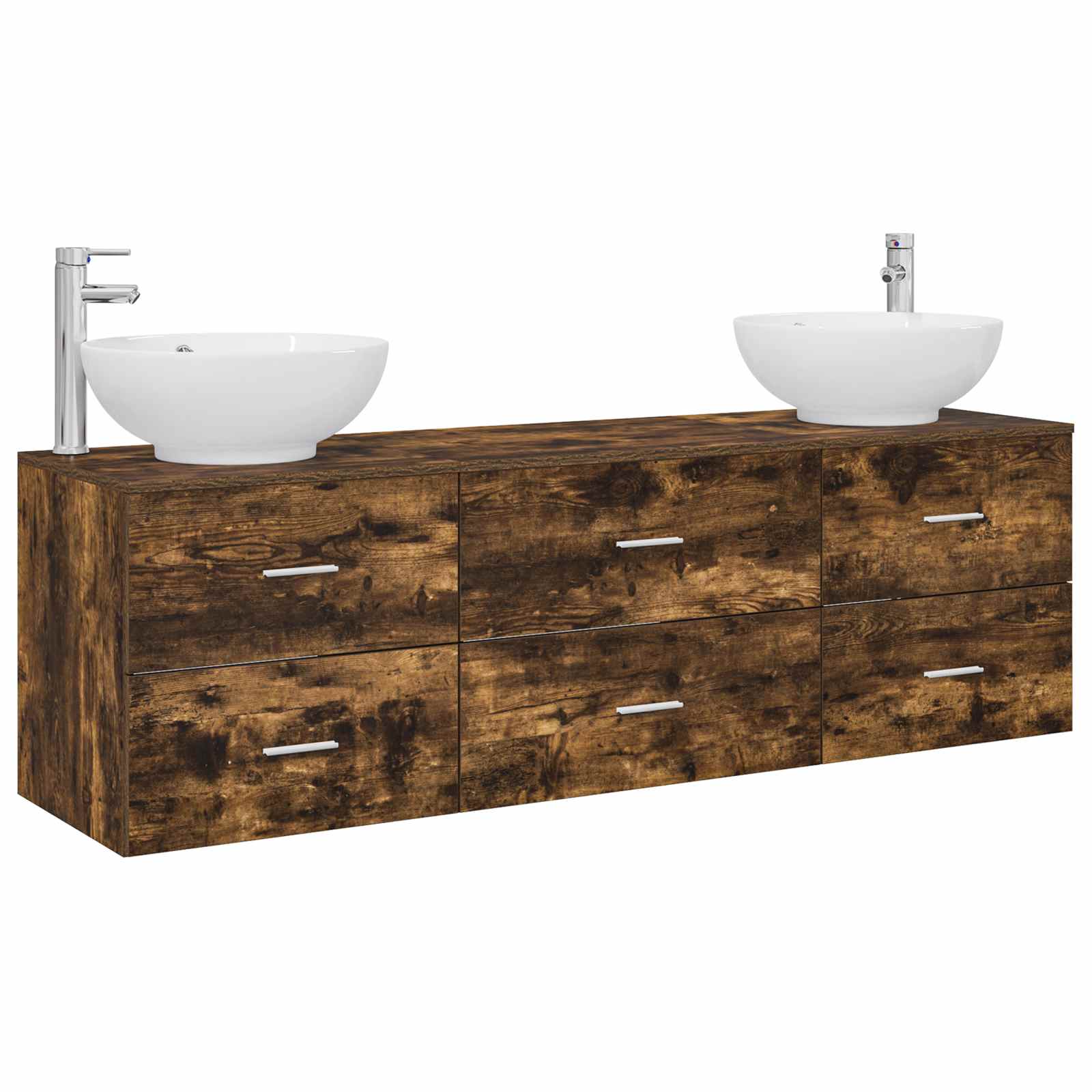 Ensemble de mobilier de salle de bain 3 pc Chêne fumé