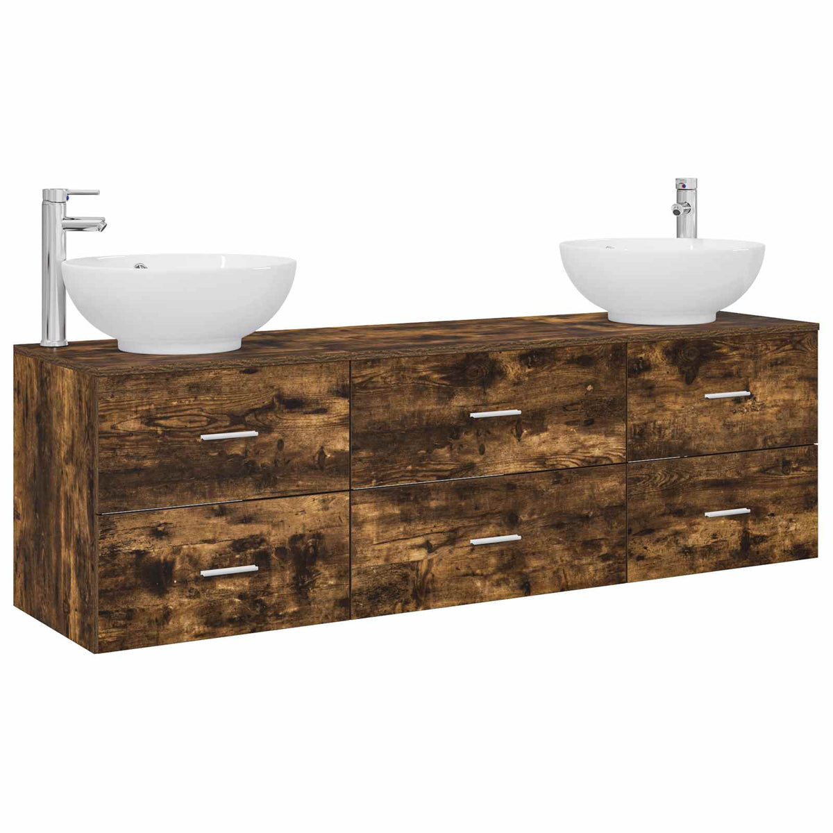 Ensemble de mobilier de salle de bain 3 pc Chêne fumé
