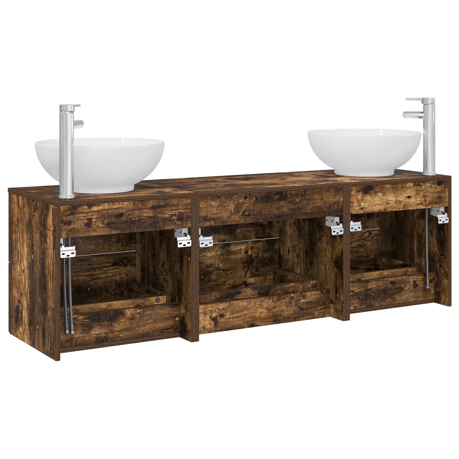 Ensemble de mobilier de salle de bain 3 pc Chêne fumé
