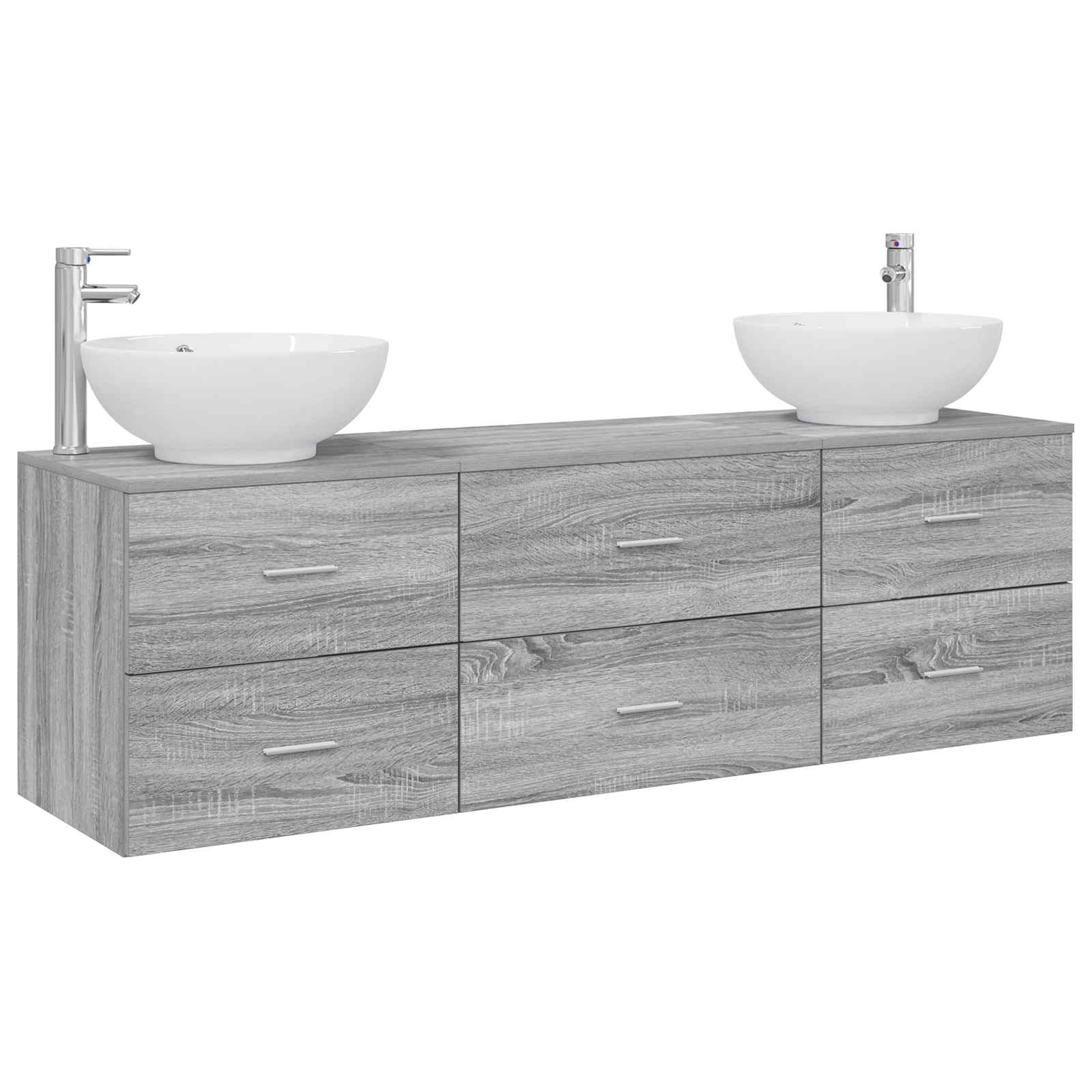 Ensemble de mobilier de salle de bain 3 pc Sonoma gris