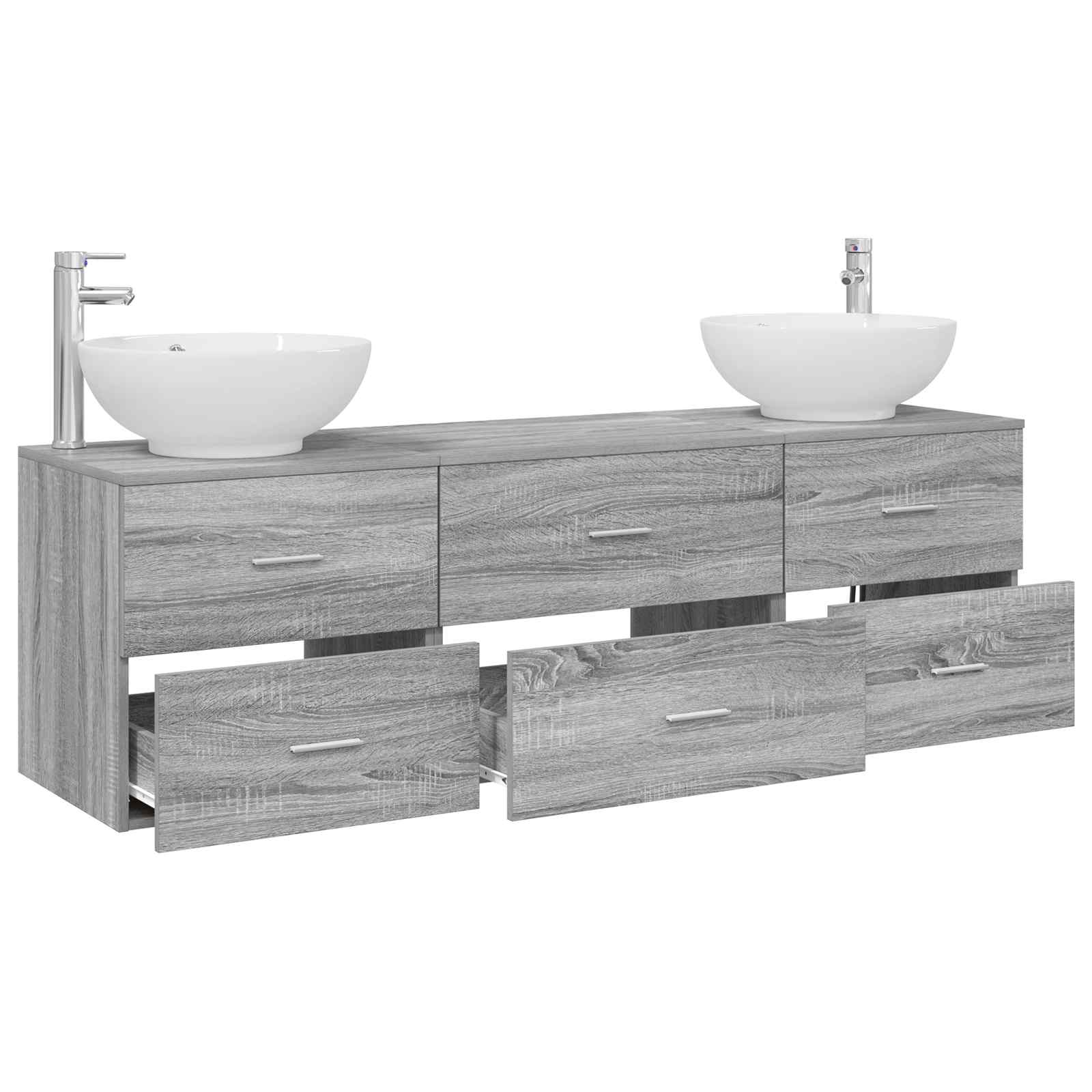 Ensemble de mobilier de salle de bain 3 pc Sonoma gris