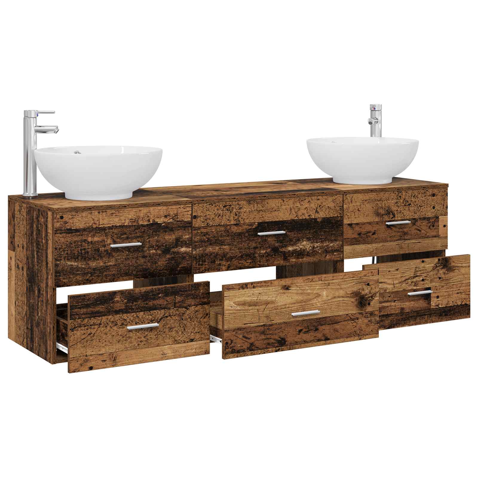 Ensemble de mobilier de salle de bain 3 pc Bois ancien