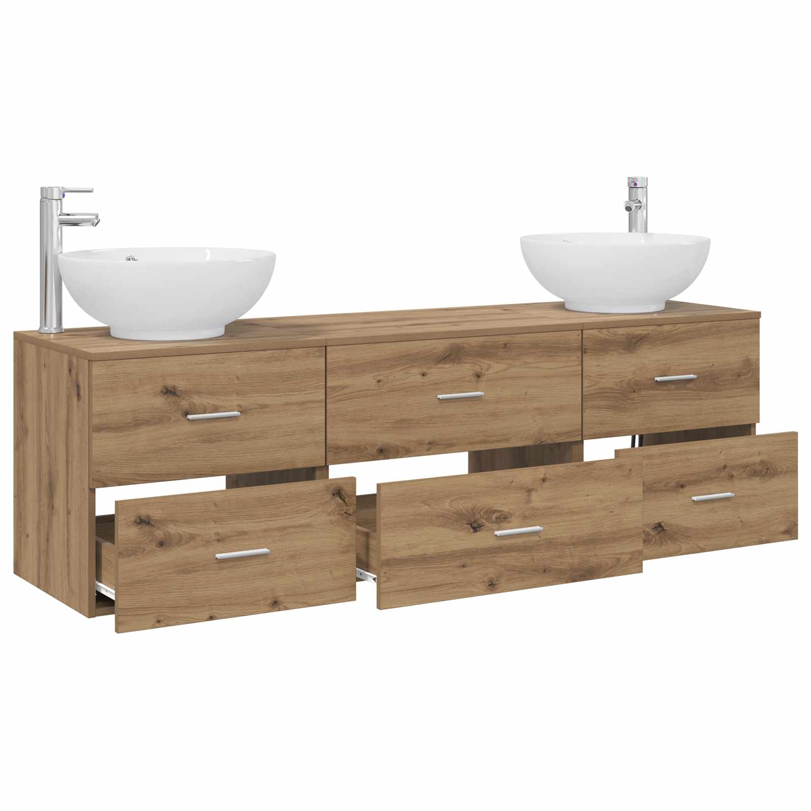 Ensemble de mobilier de salle de bain 3 pc Chêne artisanal