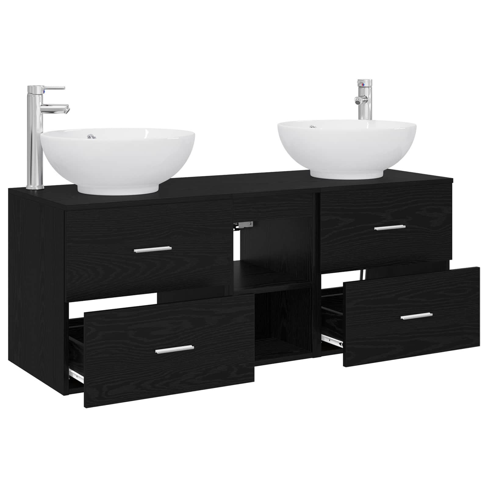 Ensemble de mobilier de salle de bain 3 pc Noir
